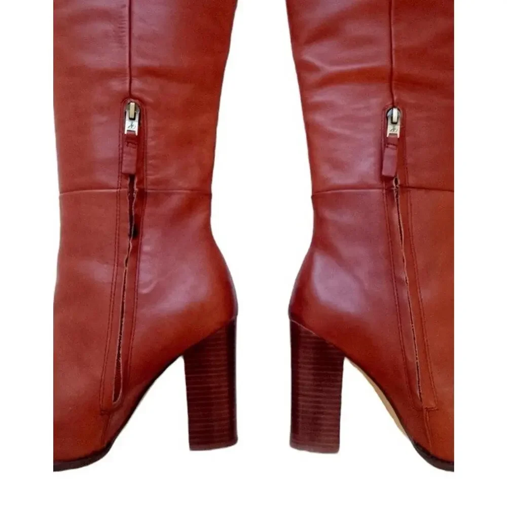 Sam Edelman Women's Natasha High Red Knee High Boot Burgundy 7.5 NWT